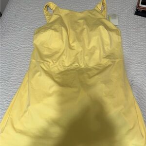 Yellow athletic Dress with built in shorts NWT